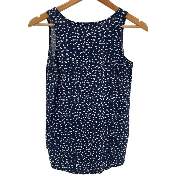 J.Crew Mercantile Navy Blue & White Pebble Print Sleeveless Viscose Top Size XS - Picture 5 of 8